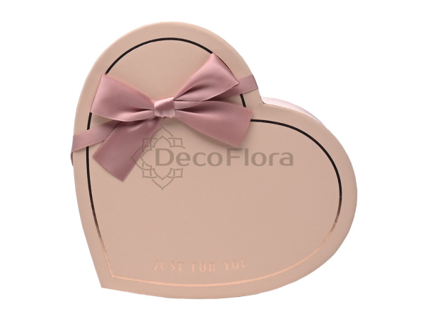Коробка из набора сердце Just For You 16,2*14,3*6 пудровая