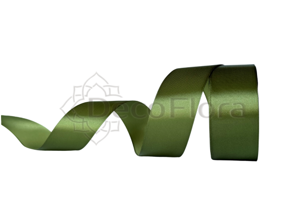 Лента атласная 5cm*25ярд - 098 - оливковая 