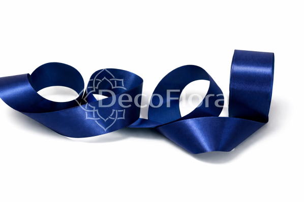 Лента атласная 4cm*25ярд - 038 - тёмно-синяя