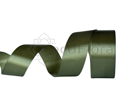 Лента атласная 4cm*25ярд - 183 - оливковая 