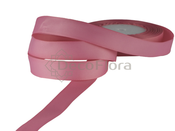 Лента репсовая 1cm*20м - 1022 - темно-розовая 