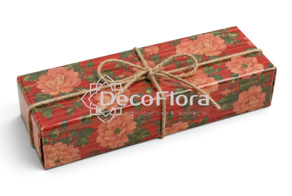 Бумага крафт 50см*10м красно-розово-зелёная