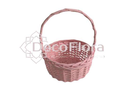 Корзина ивовая d23 h23 hh12,5/28 розовая