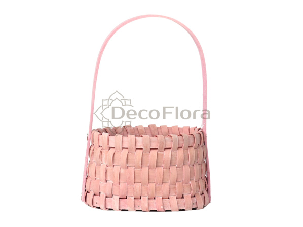 Корзина ротанг d18 h11 hh11*25 розовая