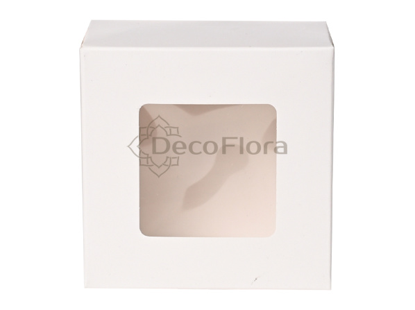Коробка сборная с окошком  8*8*4см белая