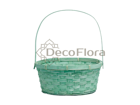 Корзина бамбуковая d26 h12 hh30 светло-зеленая