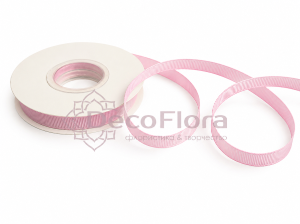 Лента репсовая 1cm*20y - 255 - розовая