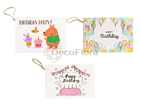 Открытка из набора Happy Birthday 9,2*6,4см 5998 микс