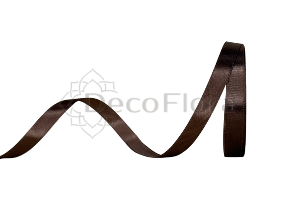 Лента атласная 1,2cm*25ярд - 030 - коричневая 