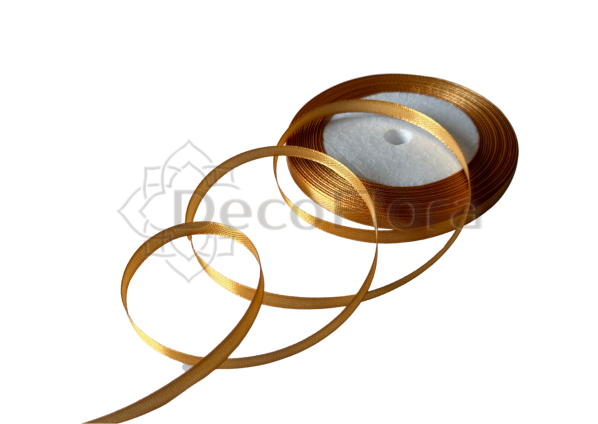 Лента атласная 0,6cm*25ярд - 157 - золотая