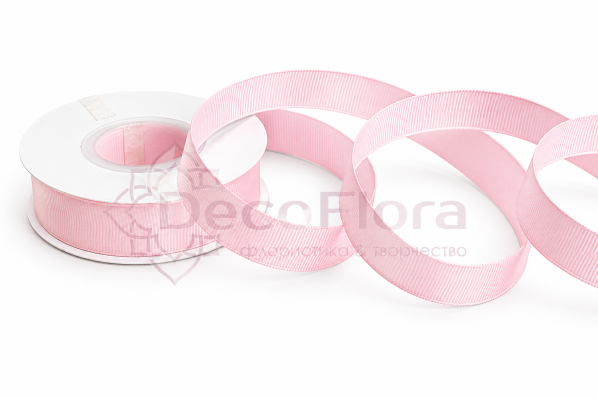 Лента репсовая 2cm*20y - 043 - светло-розовая
