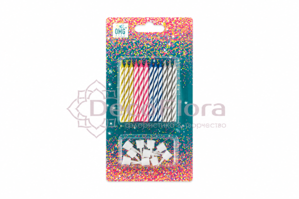Свечи для торта  5,5см микс (10 штук)