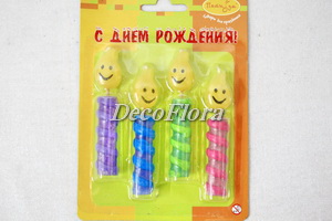 Свеча для торта Огоньки 8см (4 штуки)
