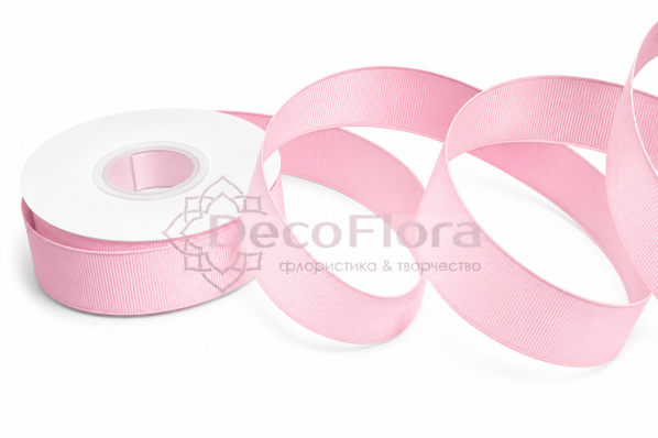 Лента репсовая 2,5cm*20y - 043 - светло-розовая