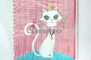 Салфетки 33*33см Кошечка (20 штук)