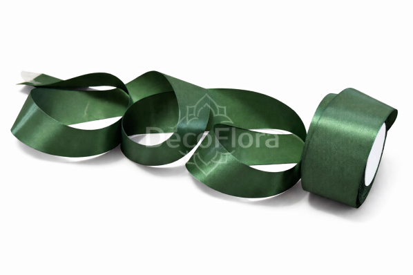Лента атласная 5cm*25ярд - 049 - тёмно-зелёная