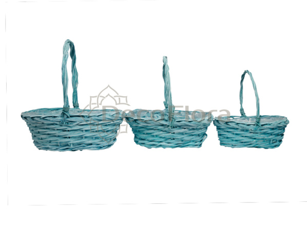 Набор корзин ивовых 3шт 37*27*12*33, 31*22*11*30, 26*17.5*10*25 голубой