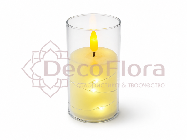 Свеча светодиодная H10 с LCD белая