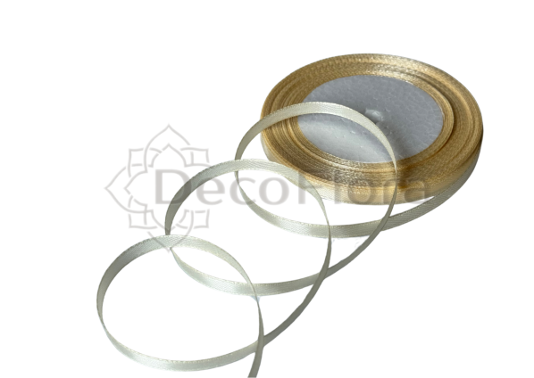 Лента атласная 0,6cm*25ярд - 064 - бежевая