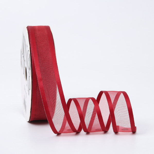 Лента органза 2,6см*20y Рамка красная