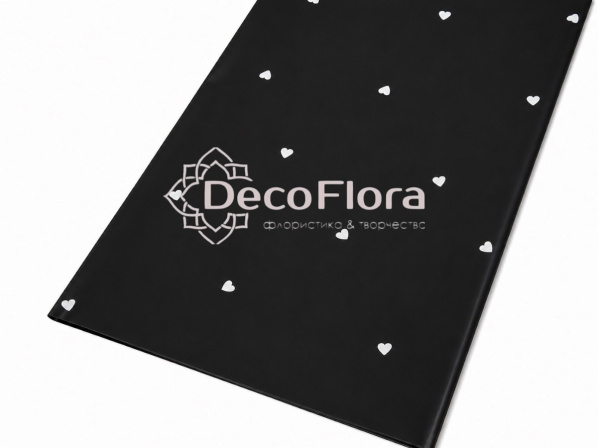Набор плёнки 60см*60см Валентинка черная с белым (20 листов)