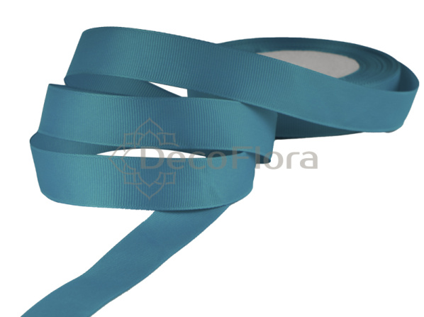 Лента репсовая 1cm*20м - 1043 - темно-бирюзовая 