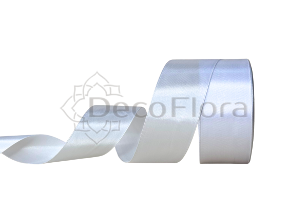 Лента атласная 4cm*25ярд - 001 - белая 