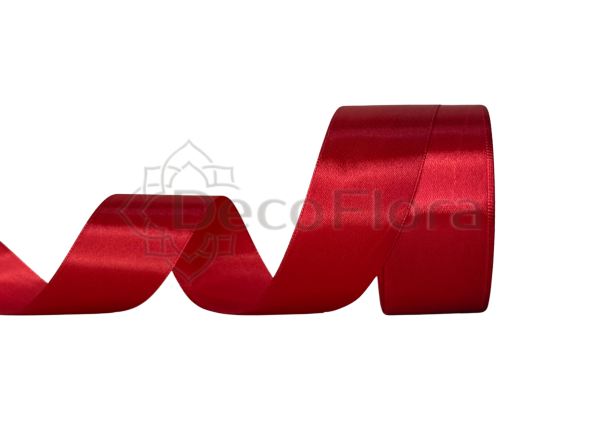 Лента атласная 4cm*25ярд - 163 - красная 