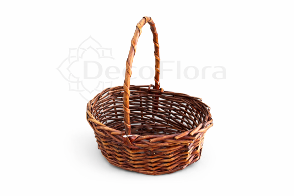 Корзина ивовая d27 h21 hh11*28 коричневая