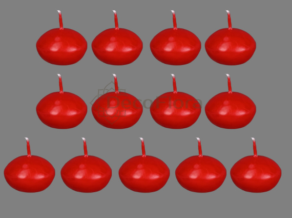 Свеча плавающая Диск D45 H30 красная (13 штук)