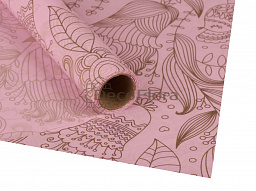 Бумага тишью 60см*10м с узором светло-розовая 